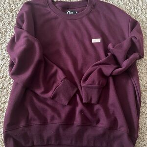 ZYIA Wine Colored Sweatshirt with Relaxed Fit and Long Sleeves